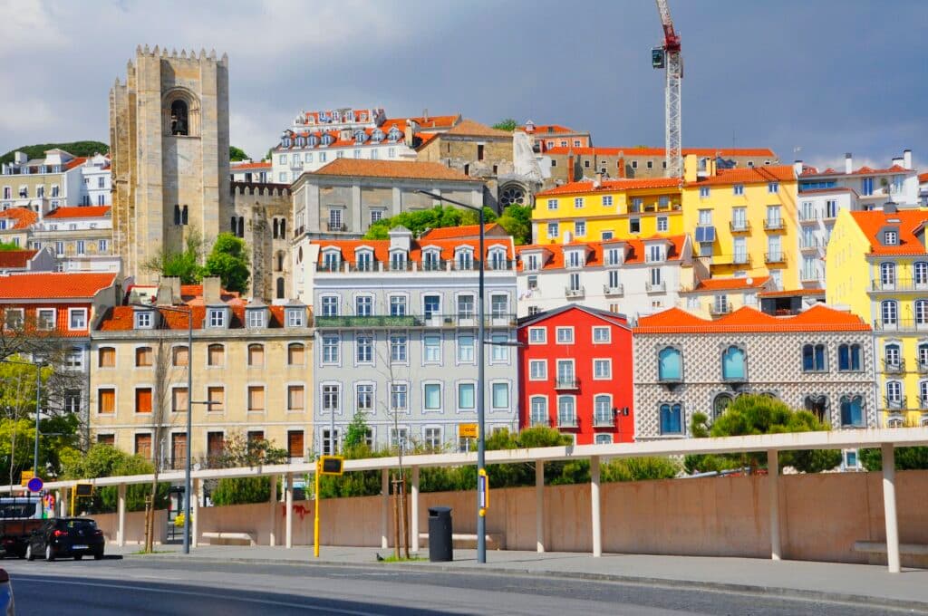 Colorful Buildings in City Downtown