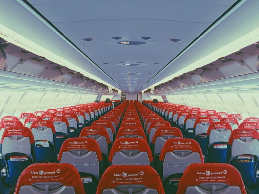 orange and grey passenger seats