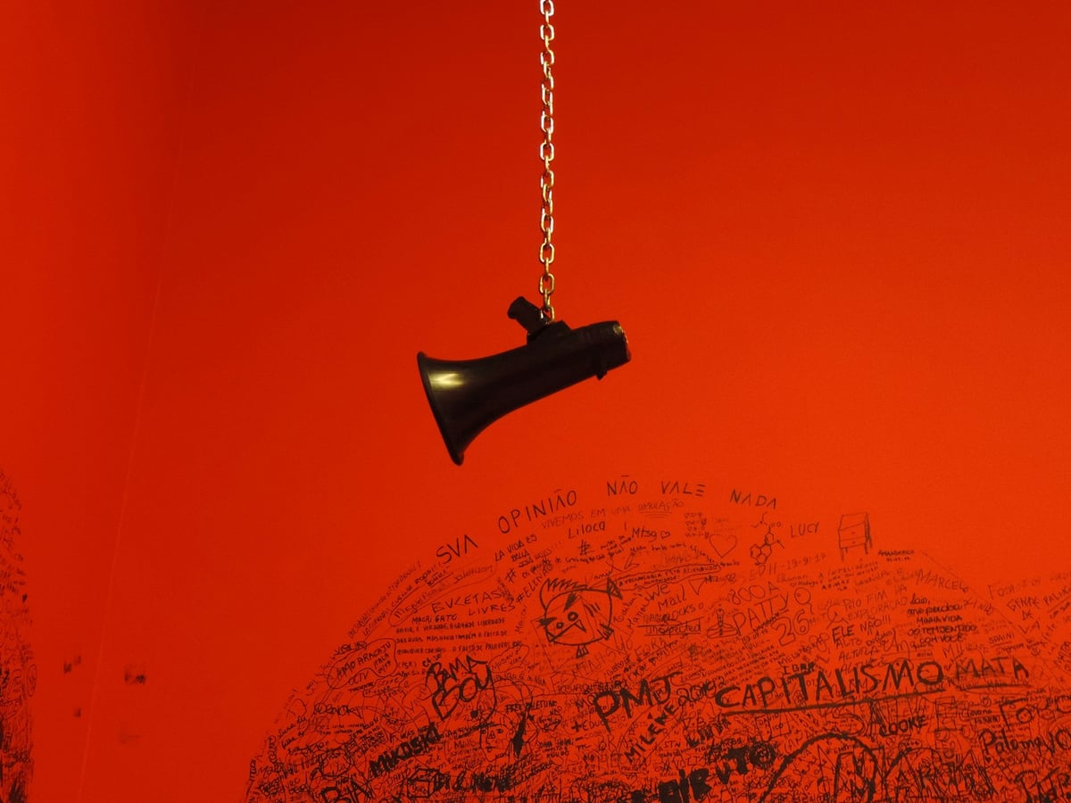 black megaphone pendant