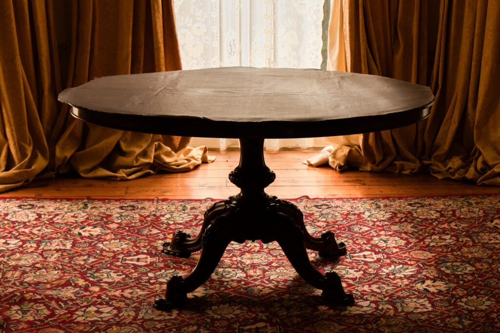 round brown wooden table
