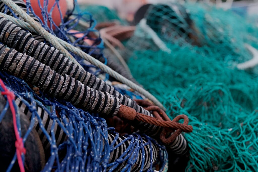 close view of fishing net