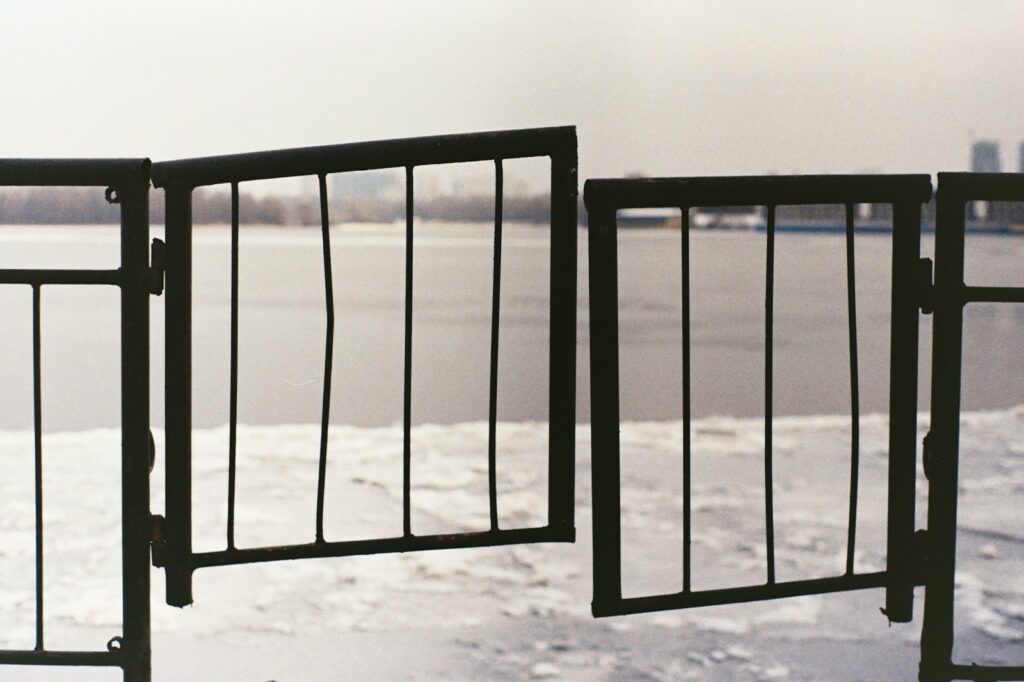 black metal frame glass window